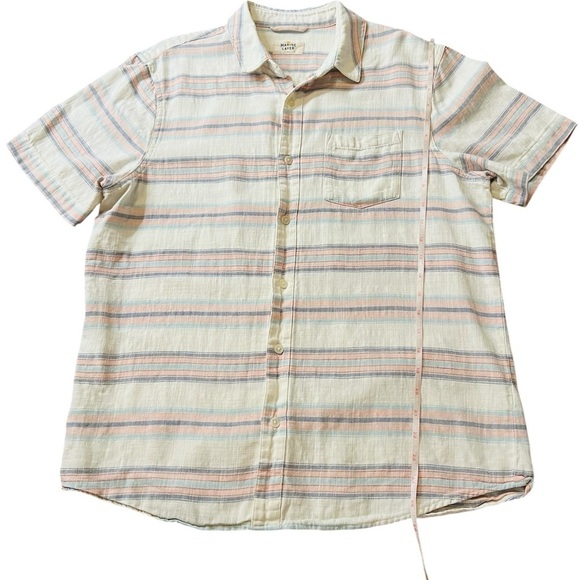 Marine Layer Women’s White, Pink & Blue Striped Button Down Shirt Size M/L - Picture 4 of 8